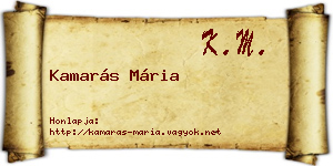 Kamarás Mária névjegykártya